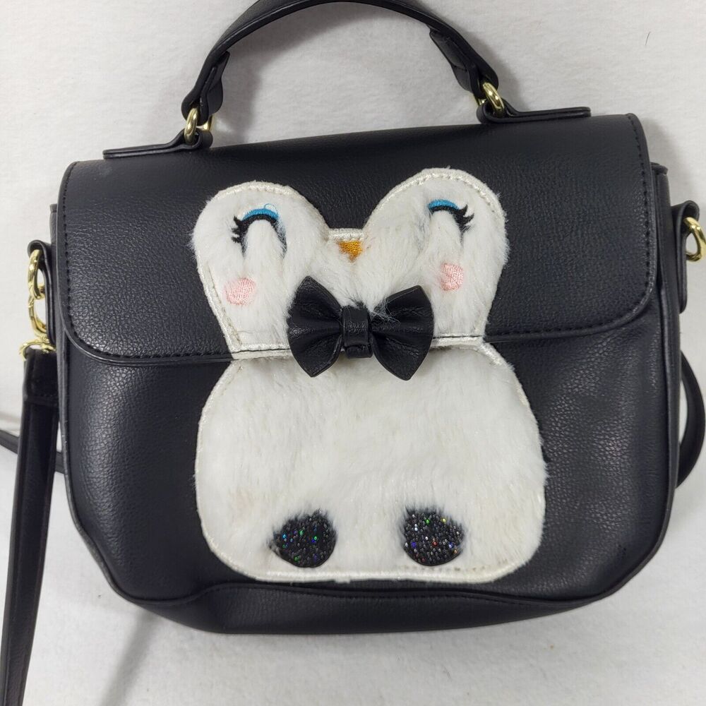 Betsey Johnson Furry penguin Gloria Crossbody Bag